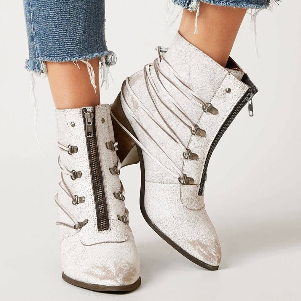 Buckle - Sbicca Peace Keeper Leather Boot - Women's Shoes White | size 7 - Picture 16 of 16